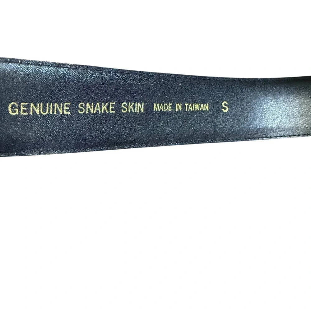 Black Genuine Snakeskin Belt Size Small